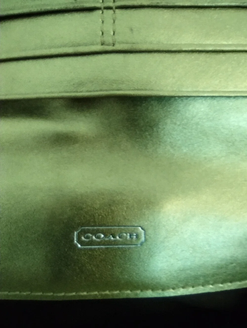 Vintage Y2K Coach Soho Signature Patchwork Snakeskin Wallet Gold Khaki Rare